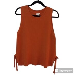 J. Crew rust color sleeveless sweater Ladies sz L